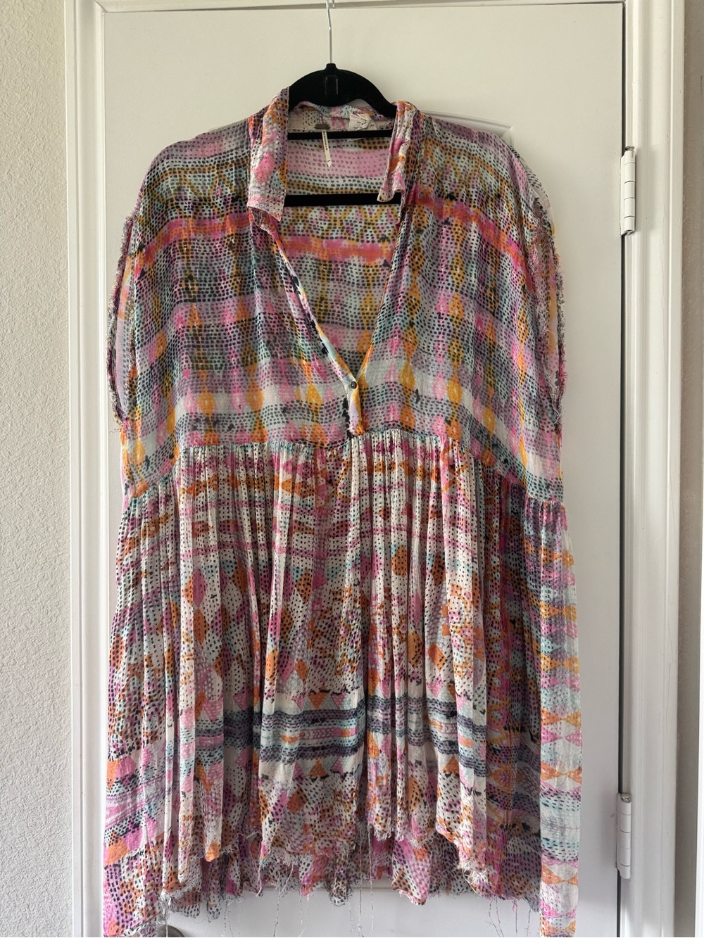 Free People Multi-Color Printed Boho Tunic